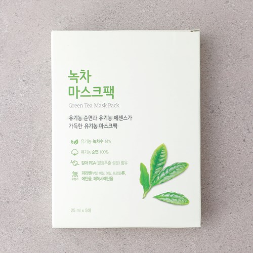녹차마스크팩(유기농면)*25ml*5개입