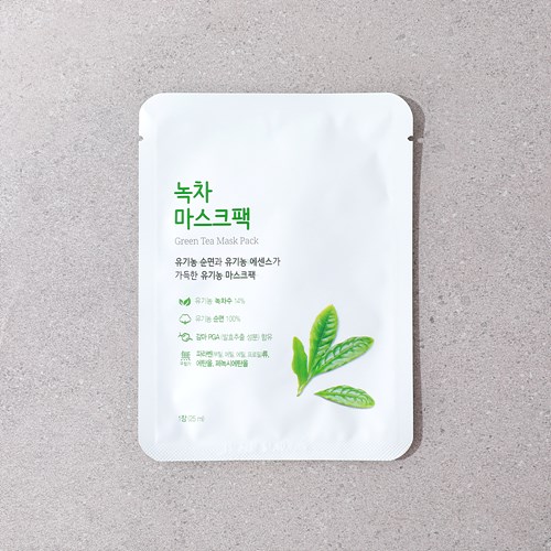 녹차마스크팩(유기농면)*25ml*5개입 이미지 2