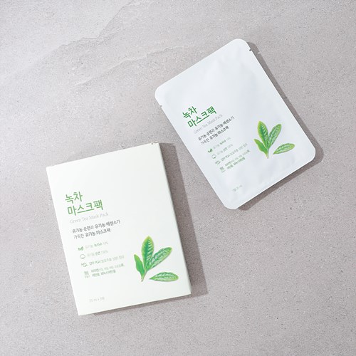 녹차마스크팩(유기농면)*25ml*5개입 이미지 3