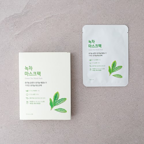 녹차마스크팩(유기농면)*25ml*5개입 이미지 4